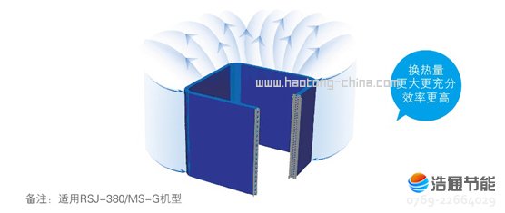 美的空氣能熱泵熱水器循環式RSJ-380/MS-G專業研發G型換熱器設計流路,冷媒分配均勻,換熱充分效率高